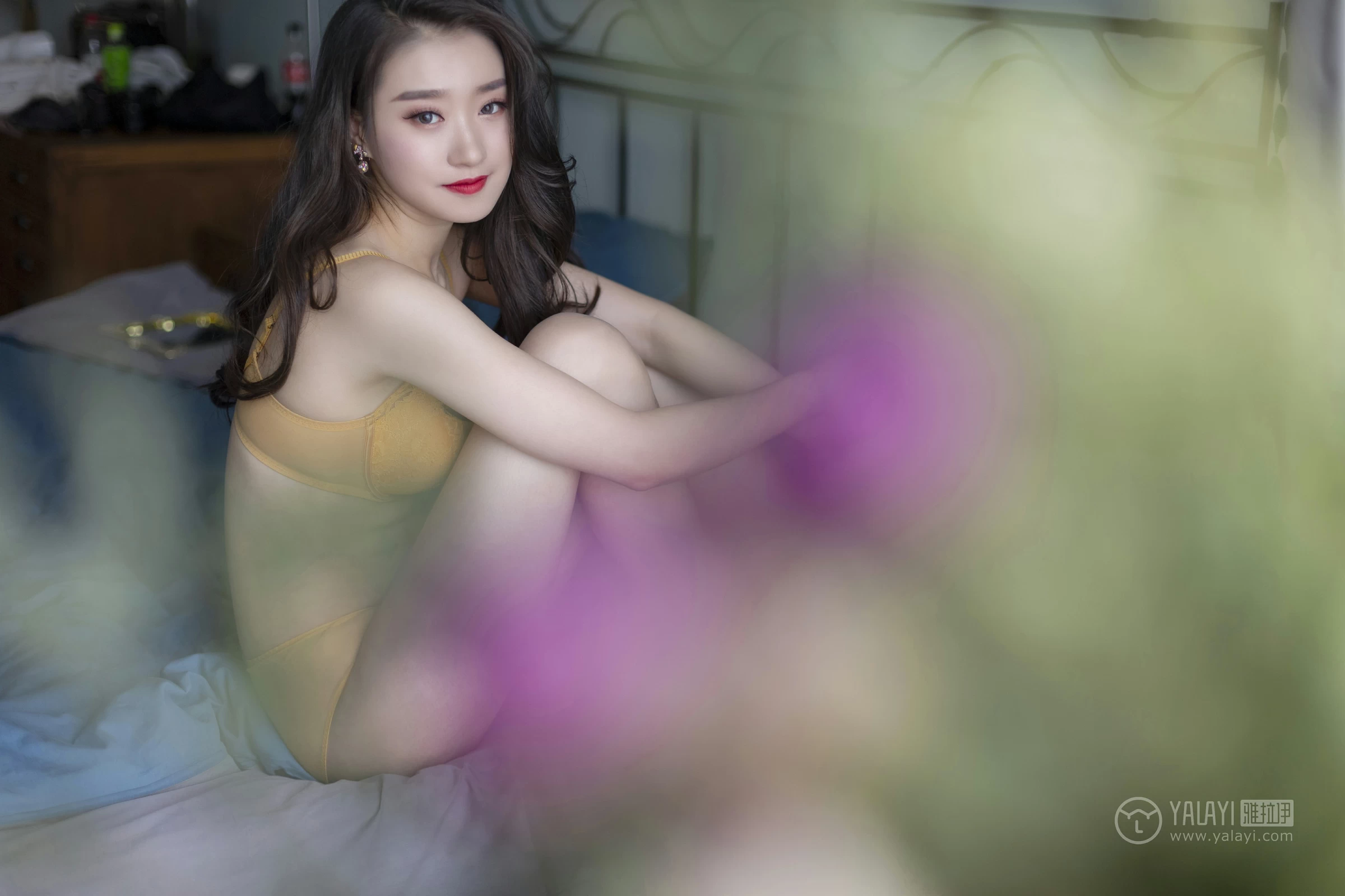 [YALAYI雅拉伊]No.290 娇艳欲滴 心怡 橙色蕾丝内衣性感私房写真集第11张