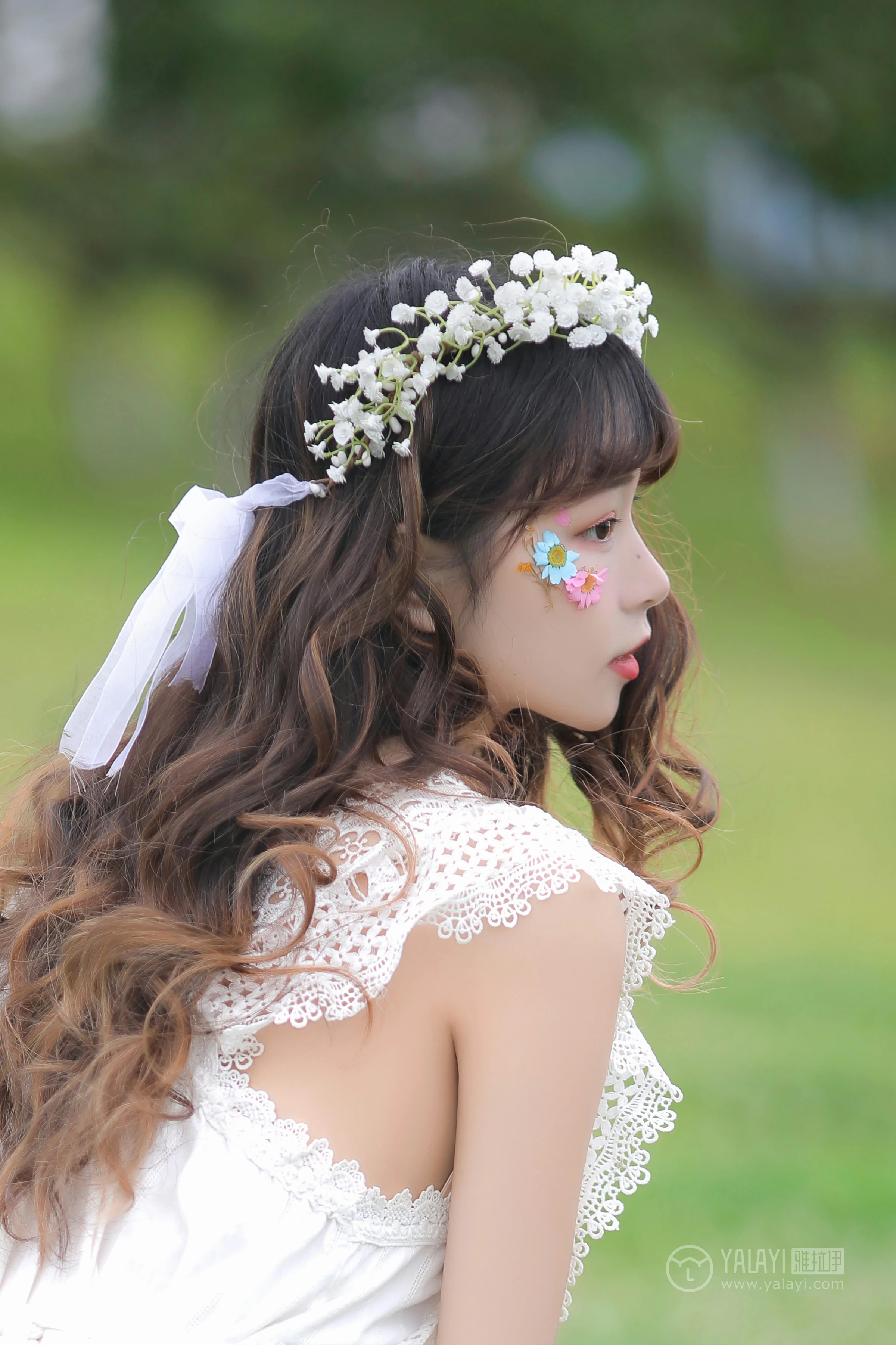 [YALAYI雅拉伊]No.303 花仙 花儿 白色镂空连衣裙与白色芭蕾舞裙性感私房写真集第15张