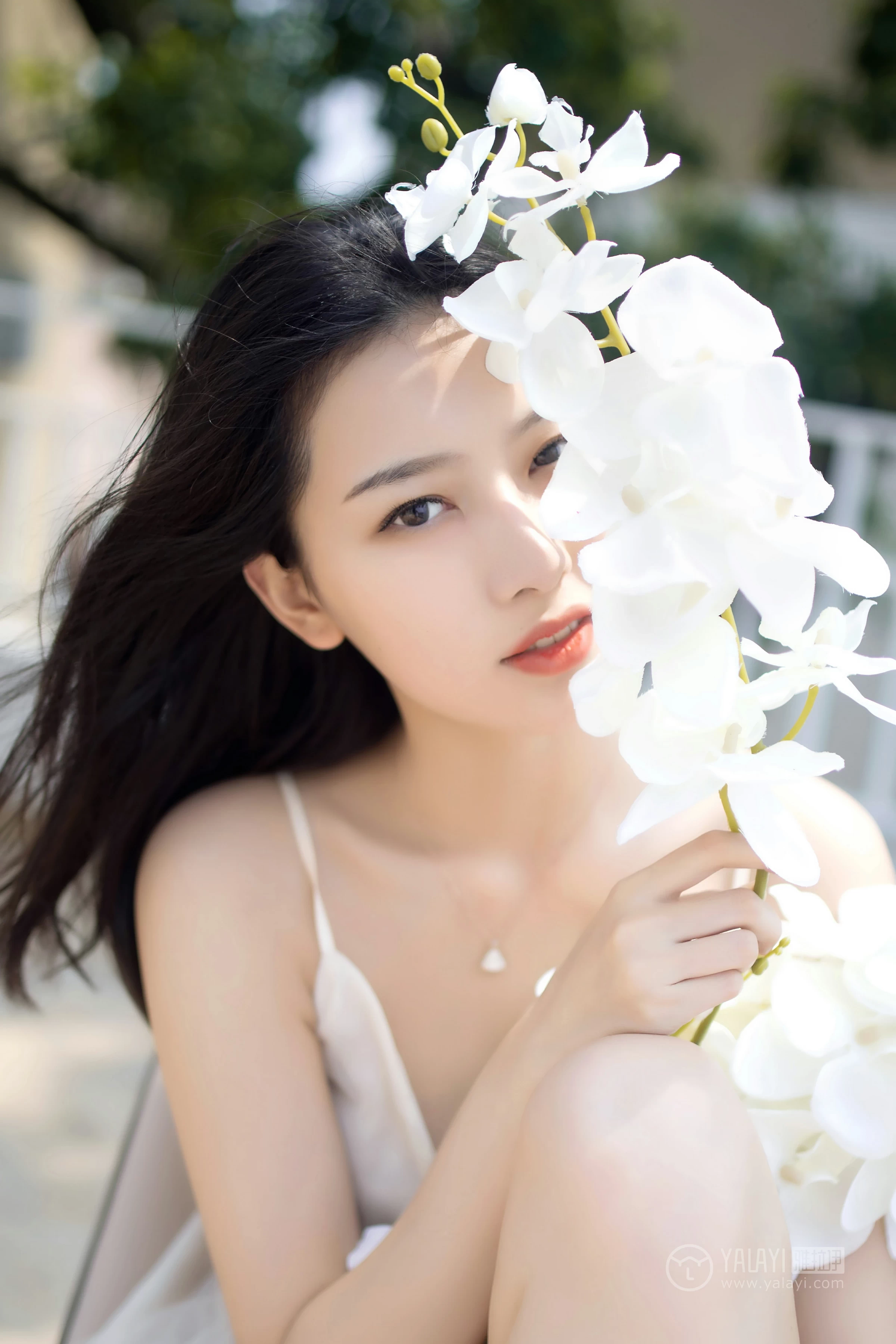 [YALAYI雅拉伊]No.310 听风 白璐 仙气飘飘 白色吊带连衣裙性感私房写真集第16张