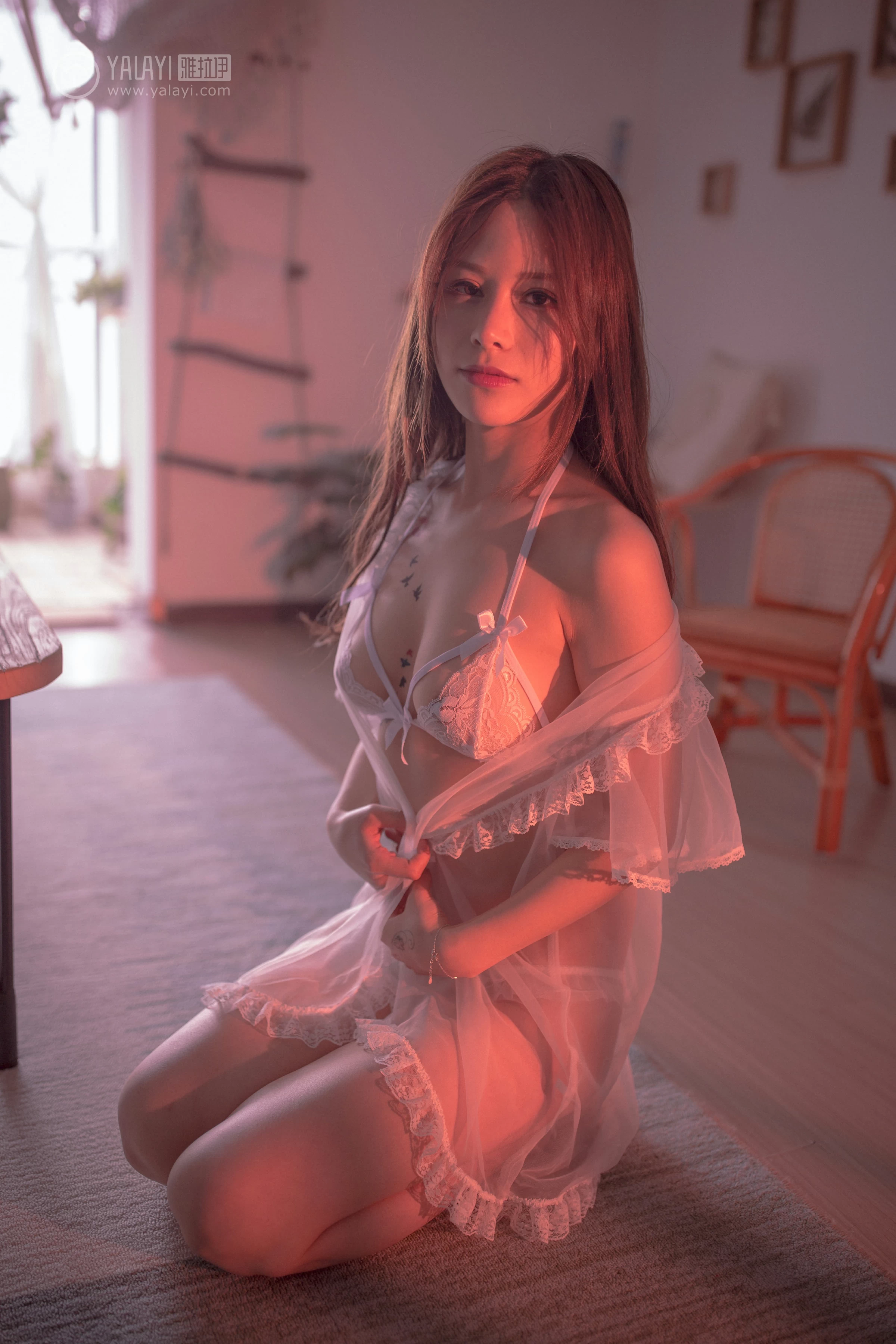 [YALAYI雅拉伊]No.353 软玉温香 香草 白色透视睡衣加情趣内衣性感私房写真集第4张