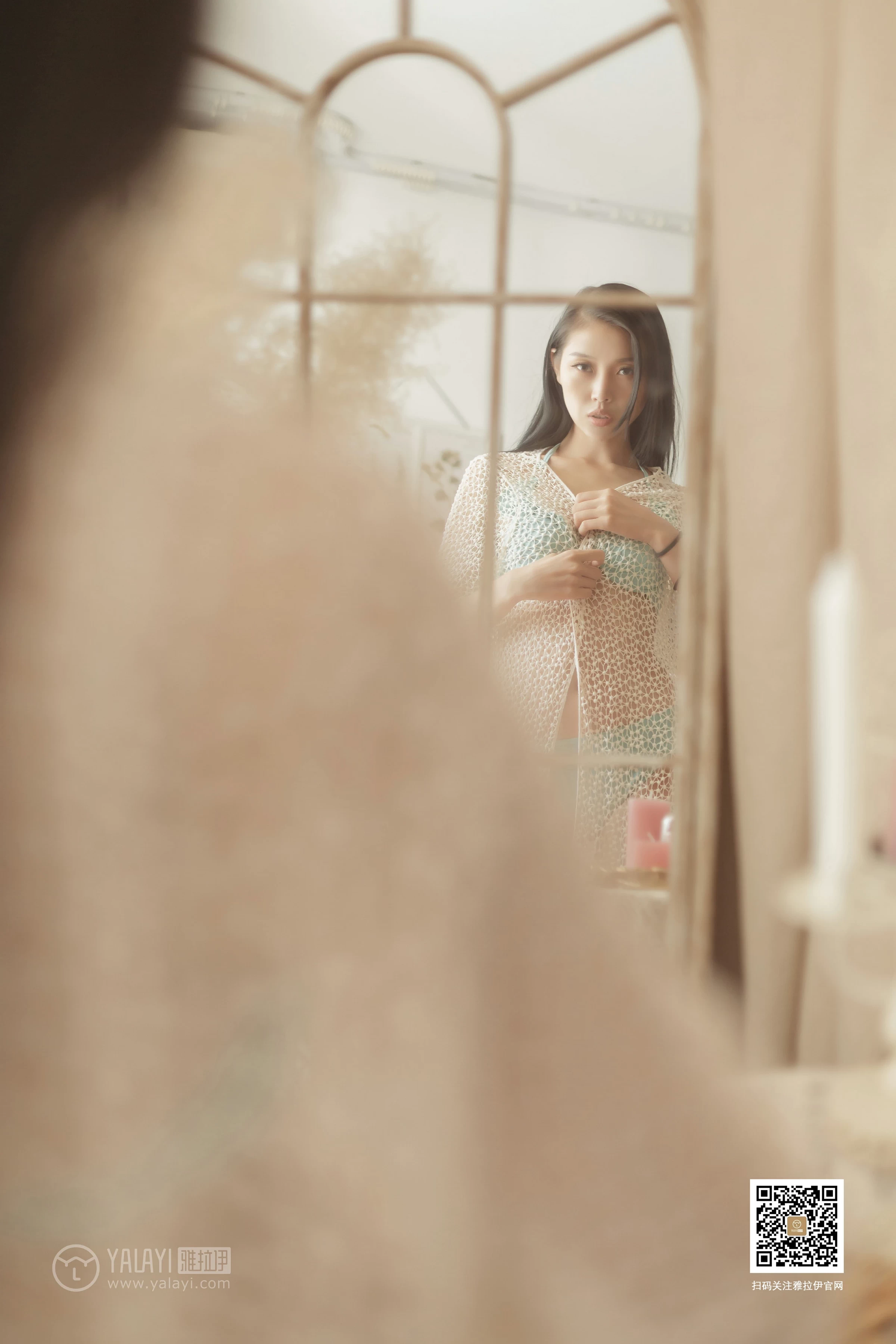 [YALAYI雅拉伊]No.375 轻抚你 图雅 白色情趣镂空睡衣加性感内衣私房写真集第14张