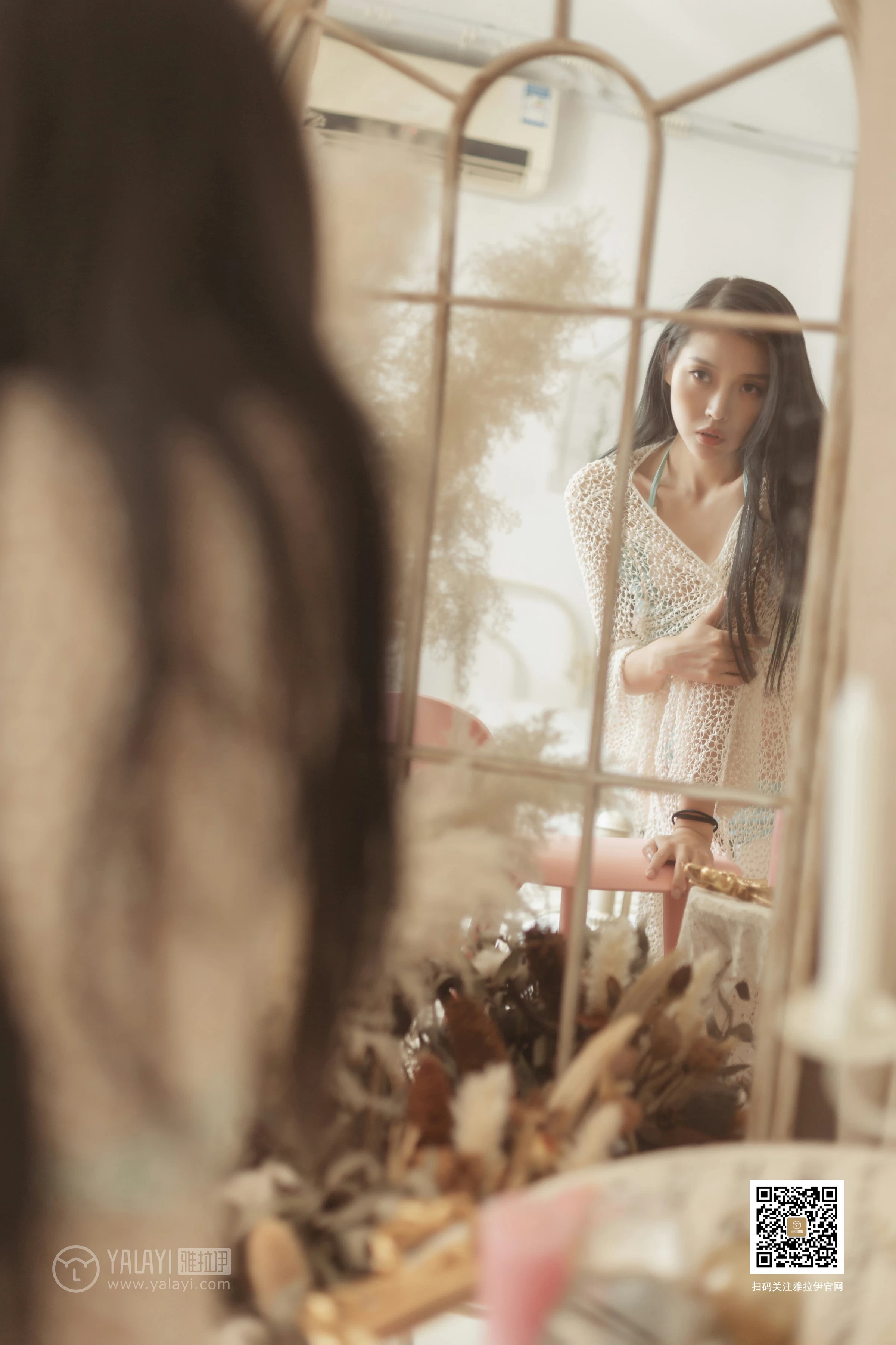 [YALAYI雅拉伊]No.375 轻抚你 图雅 白色情趣镂空睡衣加性感内衣私房写真集第14张