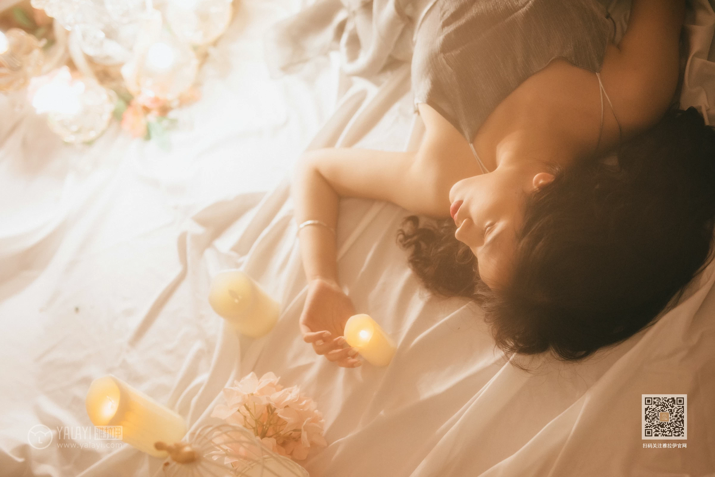 [YALAYI雅拉伊]No.391 撩拨 静儿 白色透视蕾丝内衣加安全短裤性感私房写真集第12张