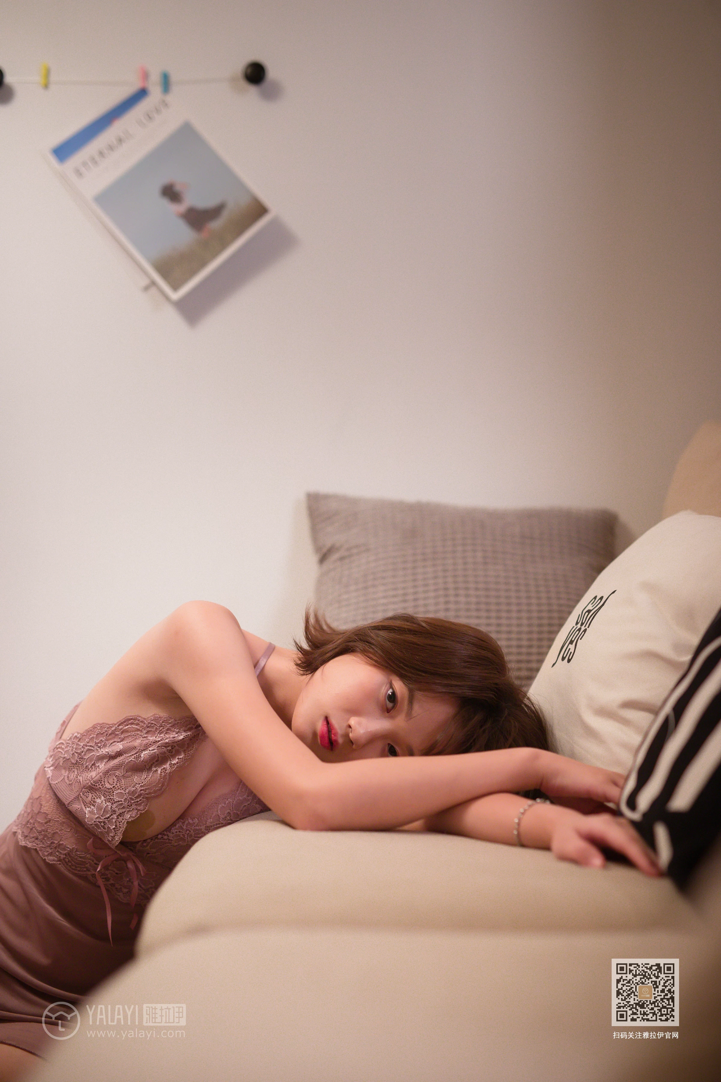 [YALAYI雅拉伊]Vol.431 长夜难枕 良子 粉色蕾丝睡衣性感私房写真集第12张
