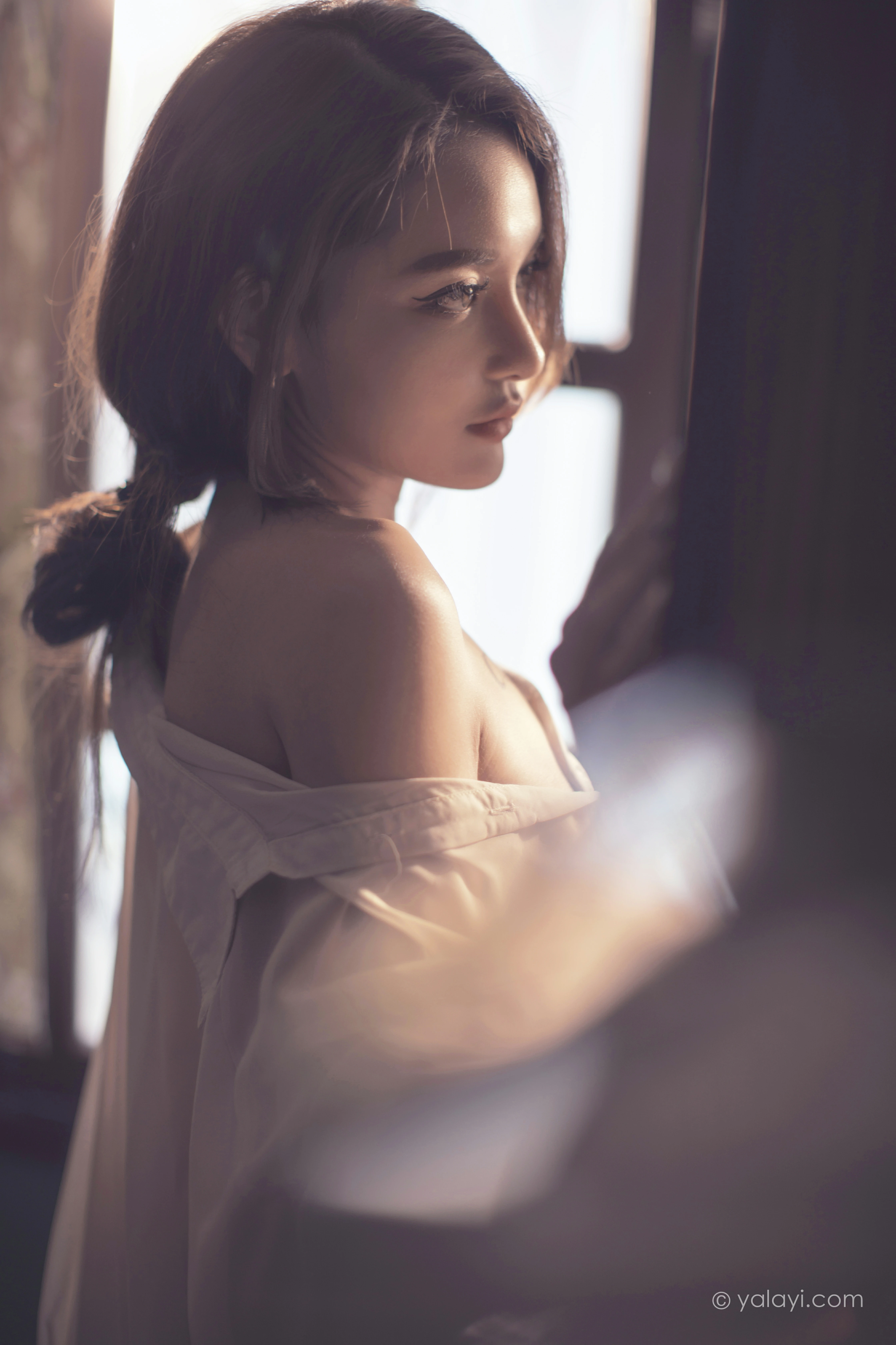 [YALAYI雅拉伊]NO.803 若有思 梓杨 白色透视衬衫居家性感私房写真集第8张