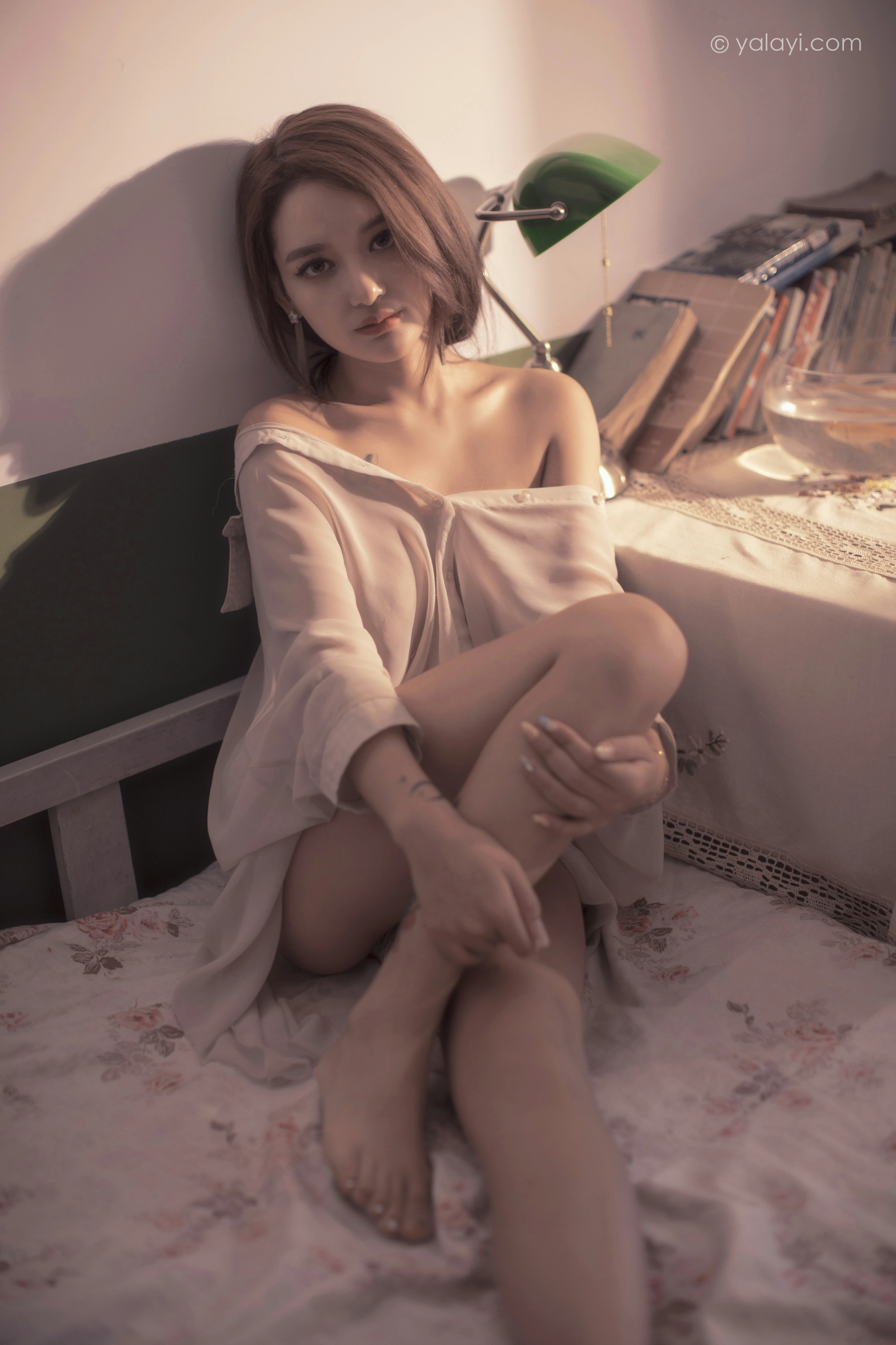 [YALAYI雅拉伊]NO.803 若有思 梓杨 白色透视衬衫居家性感私房写真集第13张