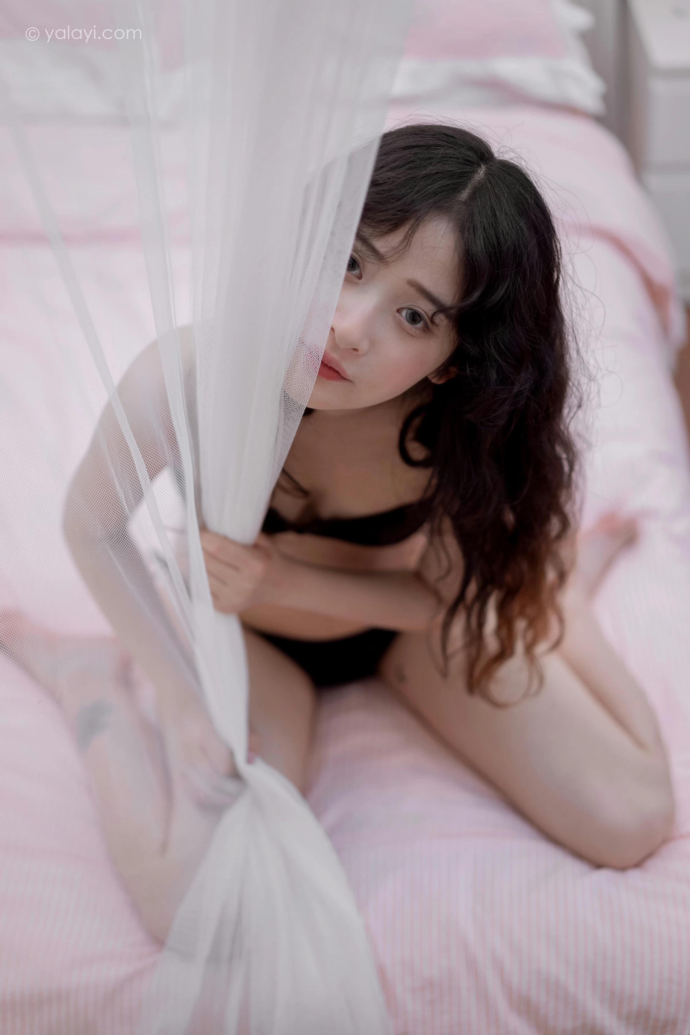 [YALAYI雅拉伊]NO.716 《对我说爱你》 西子 黑色内衣居家性感私房写真集第9张