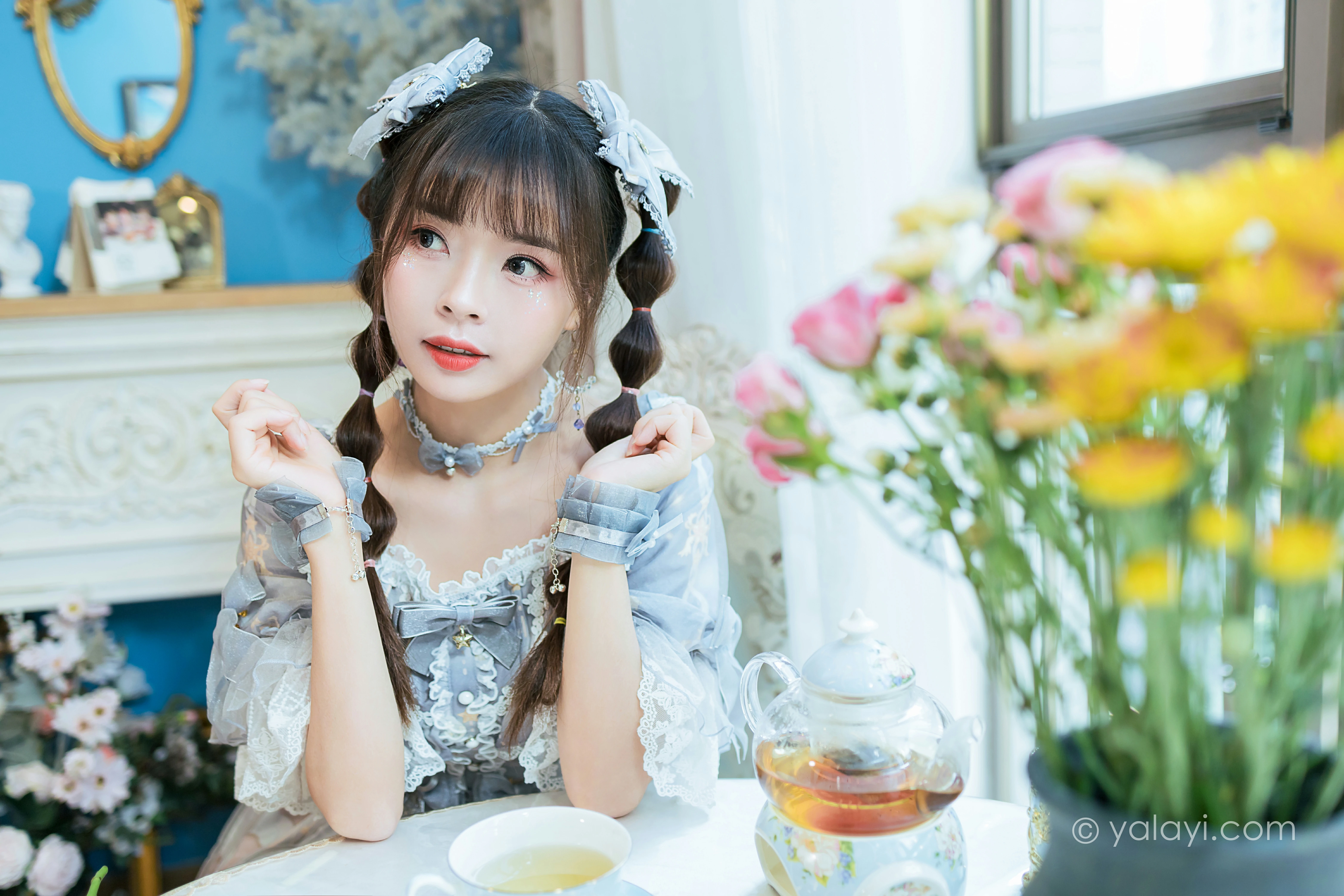 [YALAYI雅拉伊]NO.853 洛丽塔Lolita 程小蝶 淡蓝色连身制服裙清纯可爱私房写真集第8张