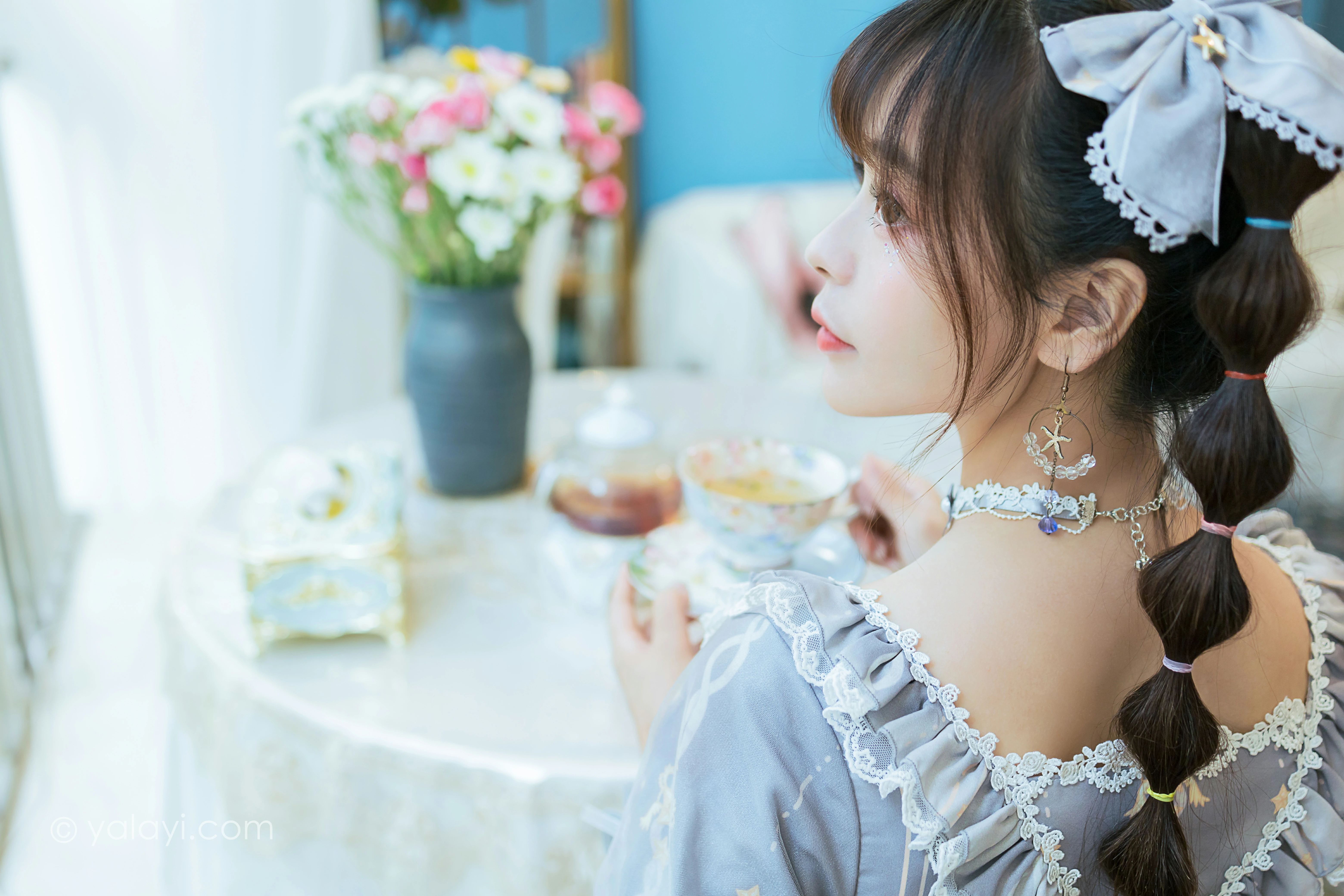 [YALAYI雅拉伊]NO.853 洛丽塔Lolita 程小蝶 淡蓝色连身制服裙清纯可爱私房写真集第13张