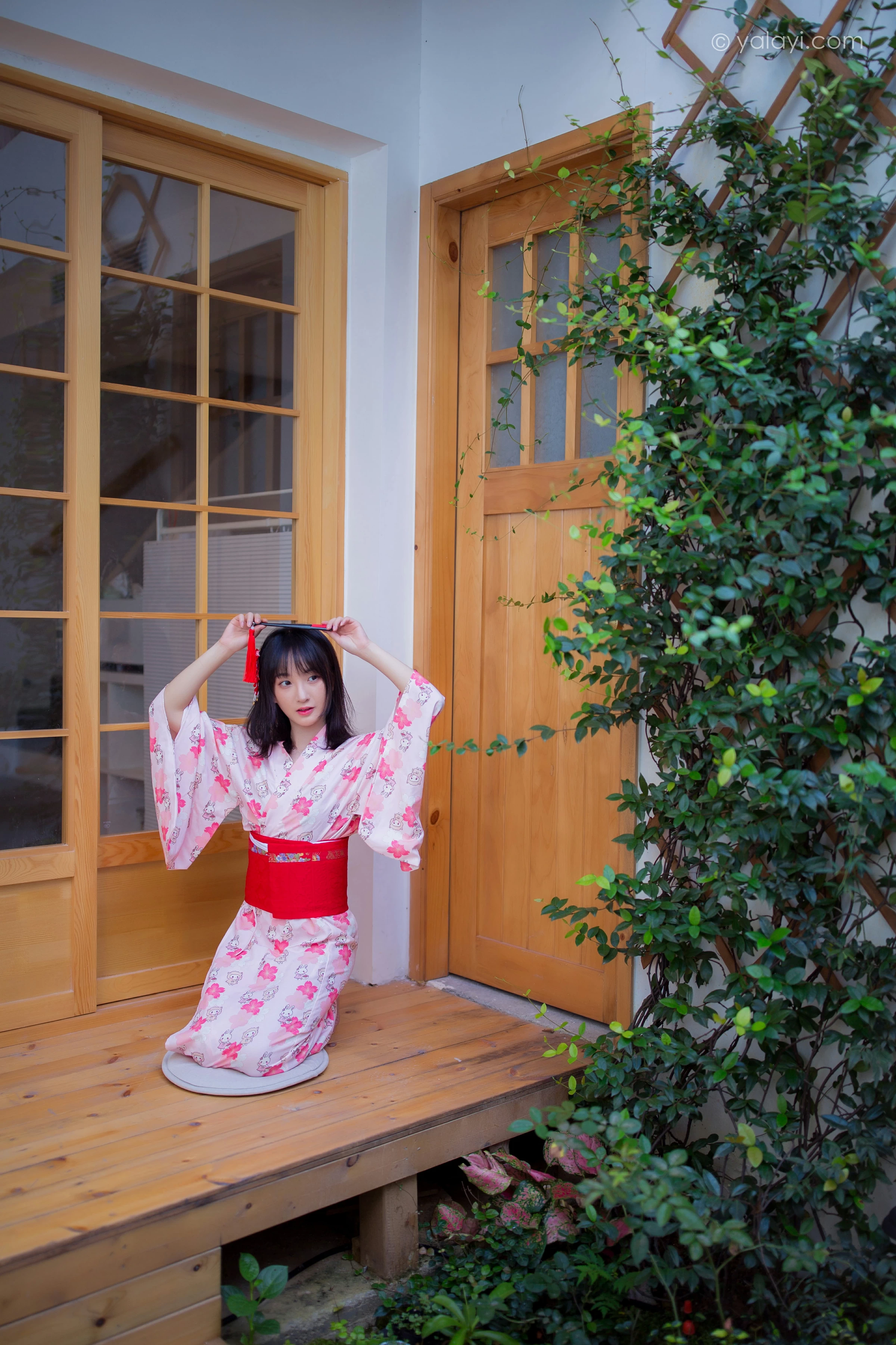 [YALAYI雅拉伊]NO.706 《樱花精灵》 落落 粉色和服性感私房写真集第6张