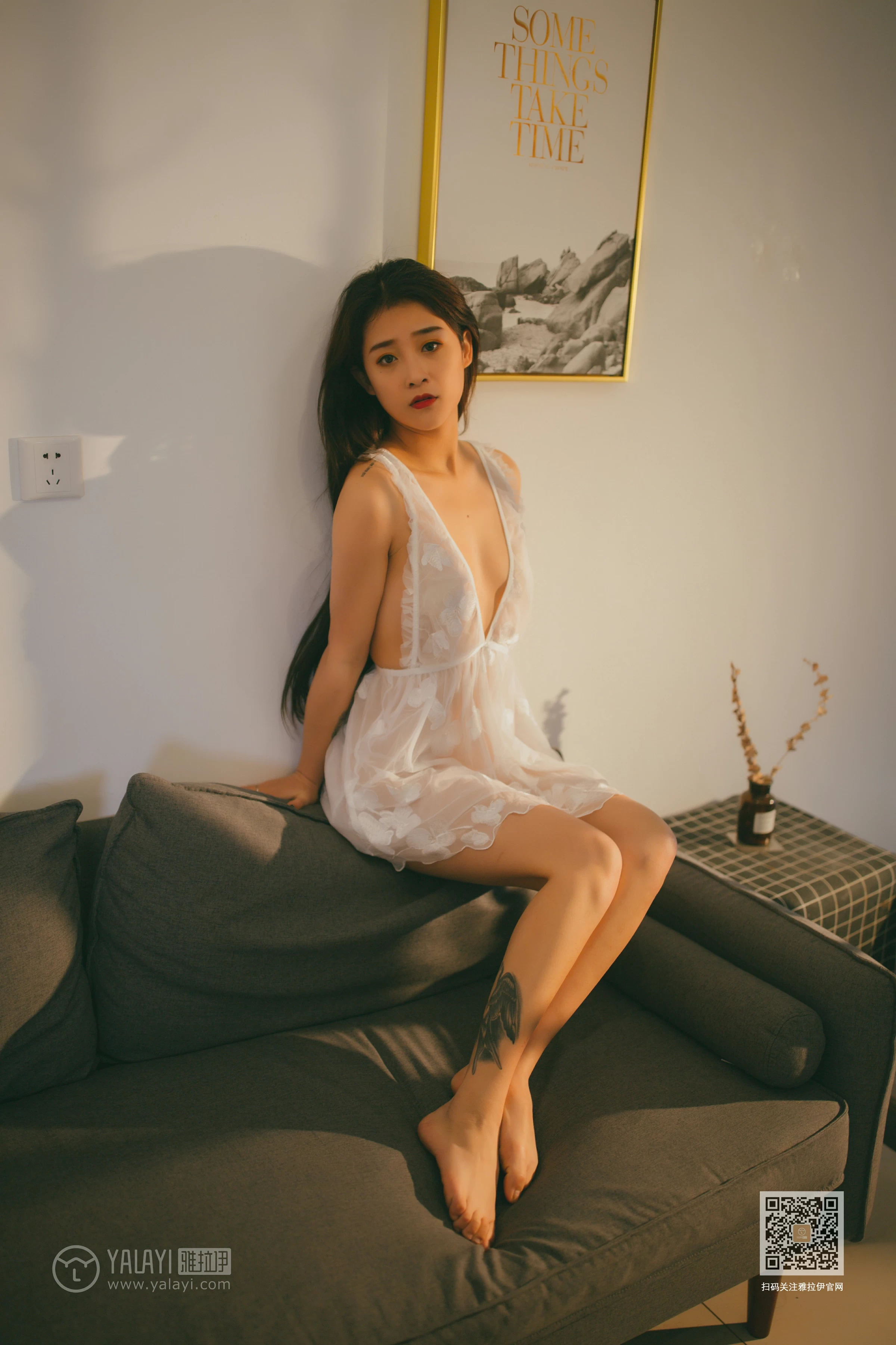 [YALAYI雅拉伊]Vol.536 吹弹可破 素素 白色透视情趣内衣裙性感私房写真集第8张