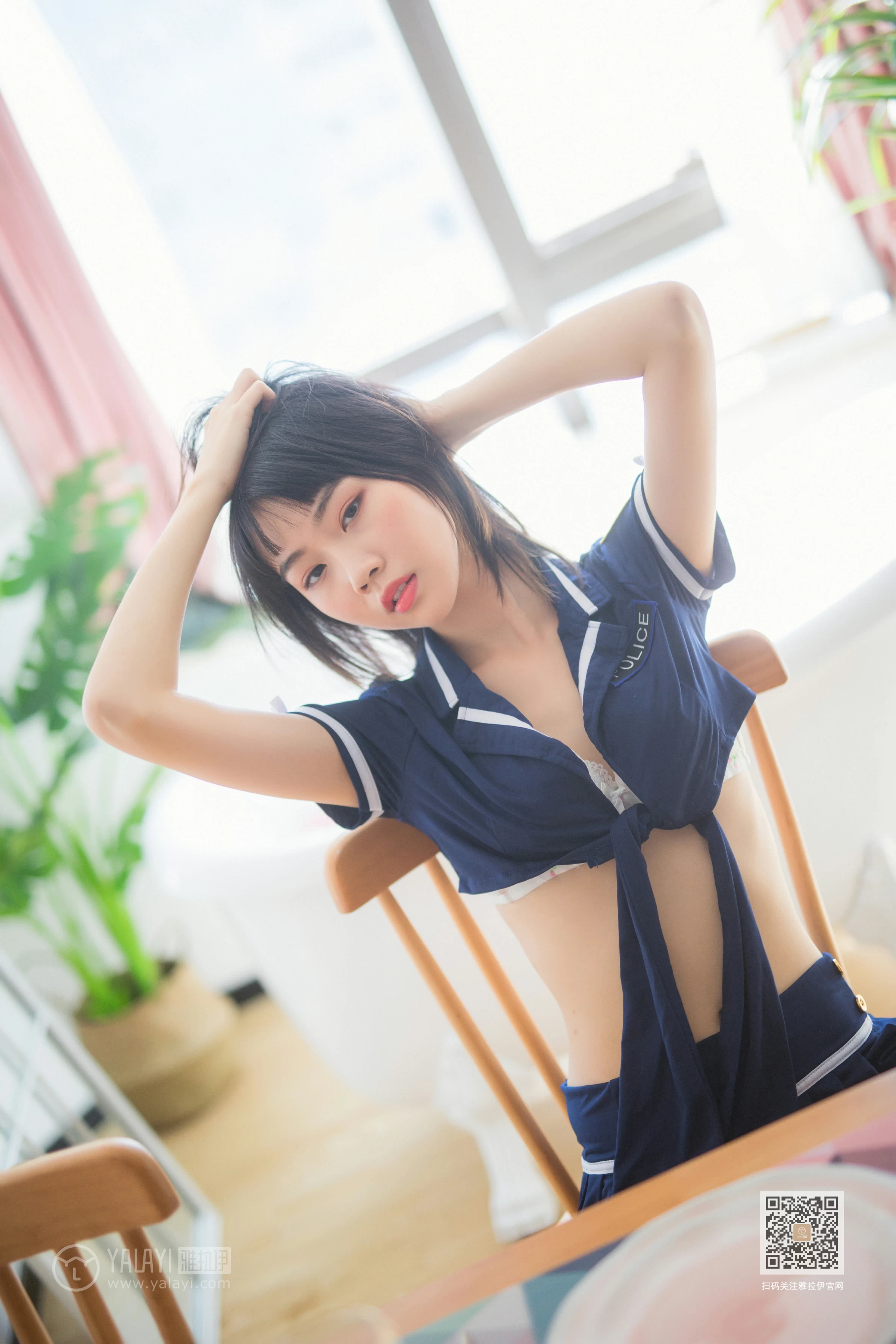 [YALAYI雅拉伊]Vol.544 雷霆警花 粉粉 蓝色情趣制服加短裙性感私房写真集第7张