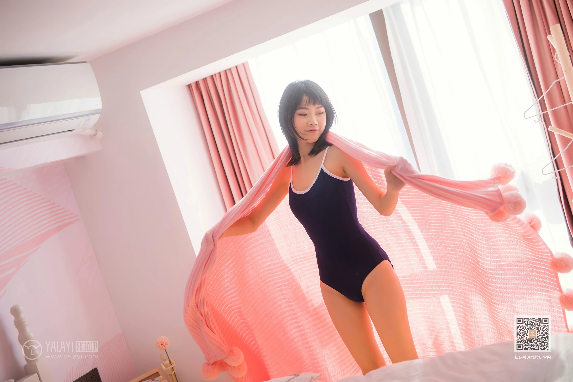 [YALAYI雅拉伊]Vol.552 十六岁的时光 粉粉 蓝色连体运动内衣性感私房写真集第4张