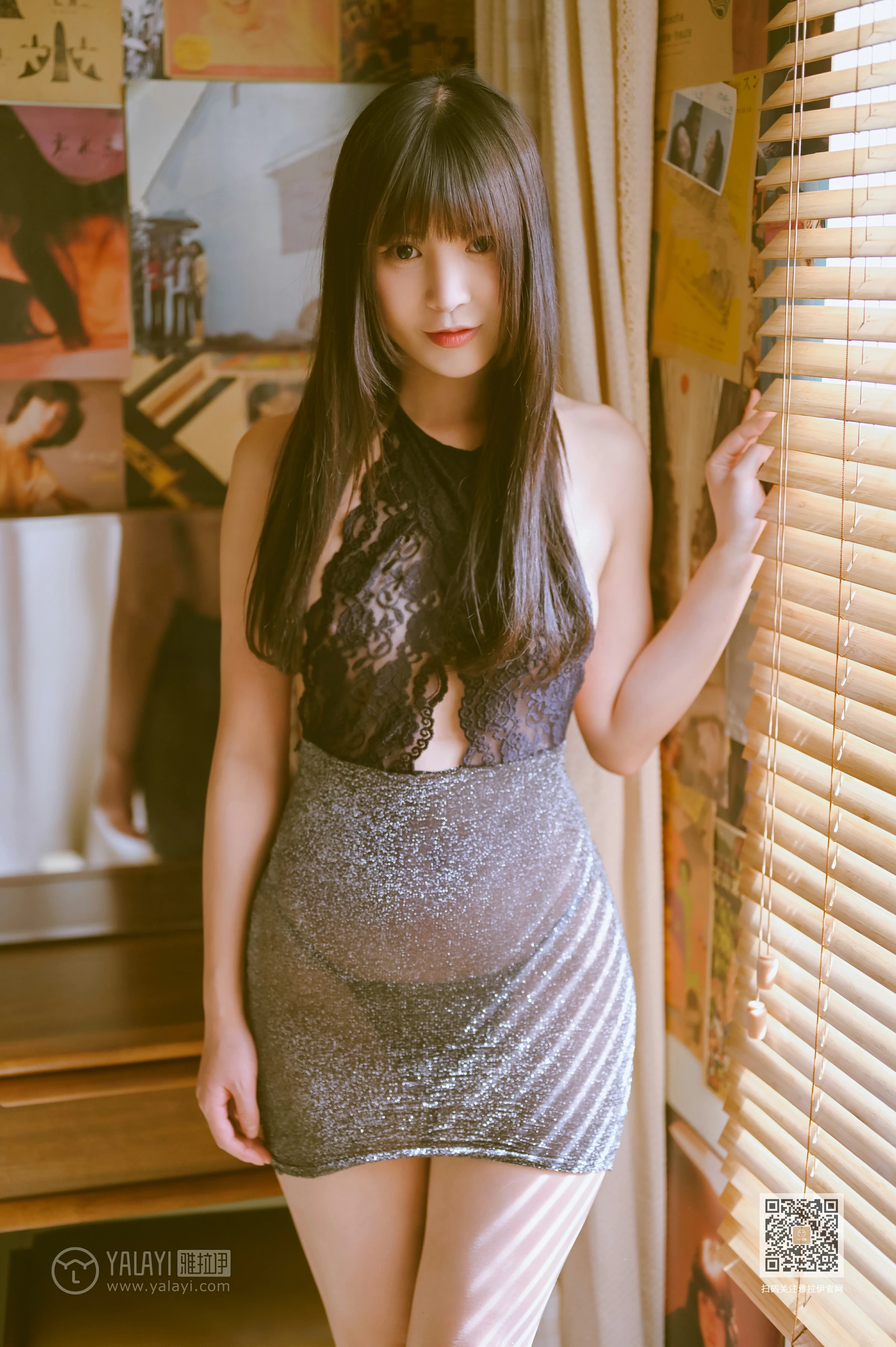 [YALAYI雅拉伊]Vol.595 婀娜 斯雯 灰色紧身透视连衣裙性感私房写真集第10张