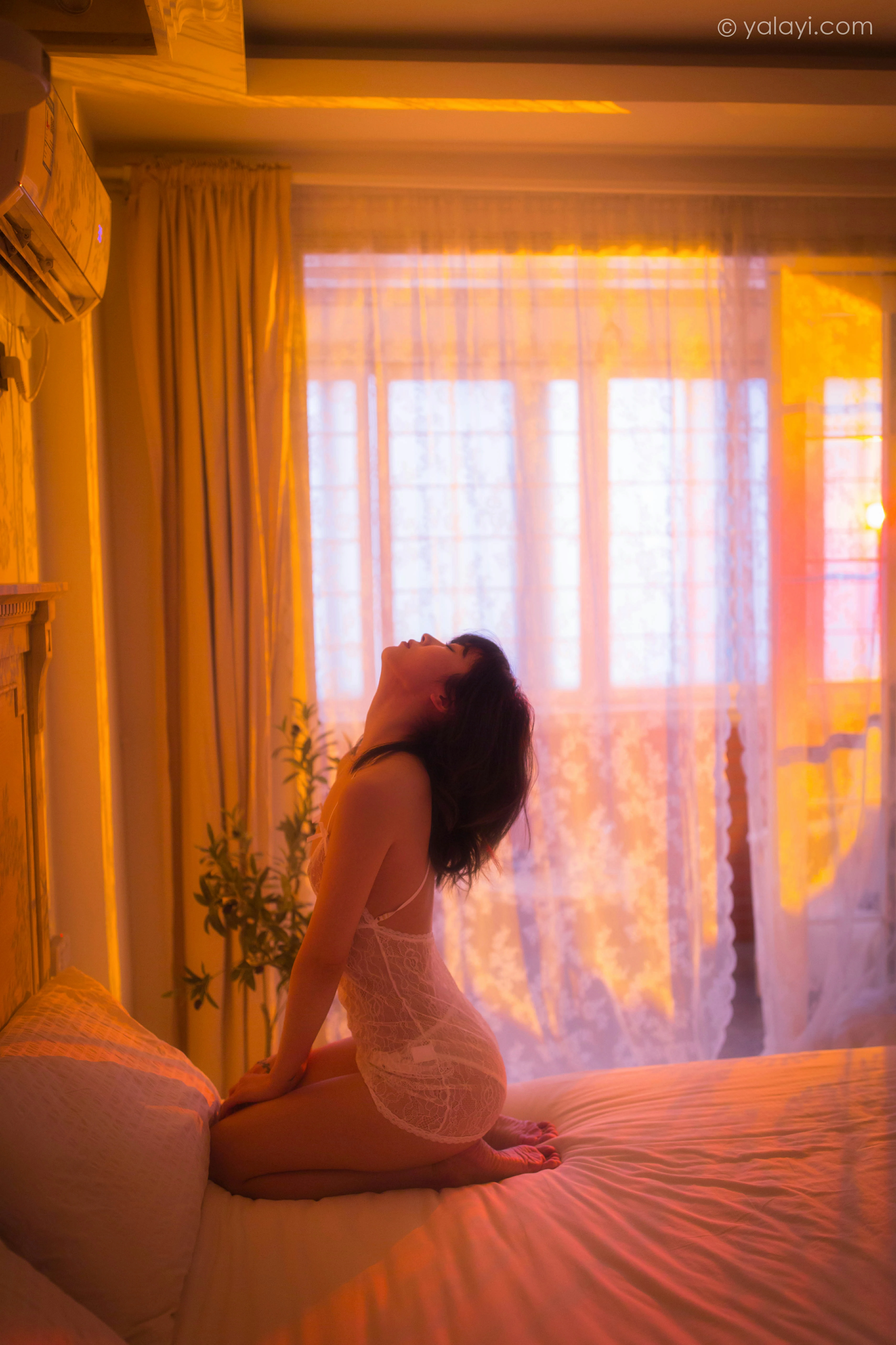 [YALAYI雅拉伊]NO.779 凝想之痕 臻儿 白色透视情趣蕾丝内衣性感私房写真集第11张