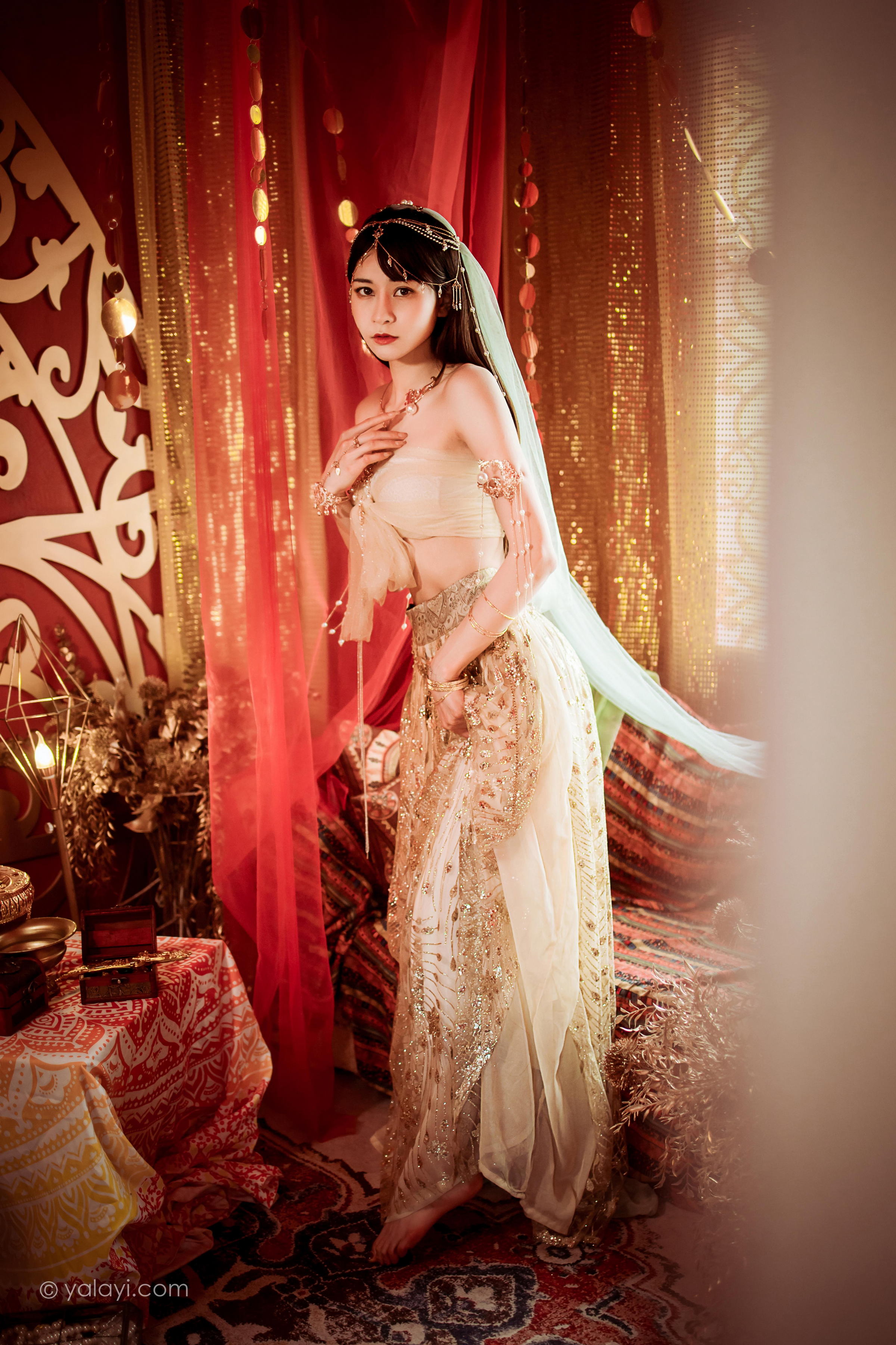 [YALAYI雅拉伊]2022.04.07 风铃公主 陈若冰 白色情趣舞裙加裹胸内衣性感私房写真集第3张
