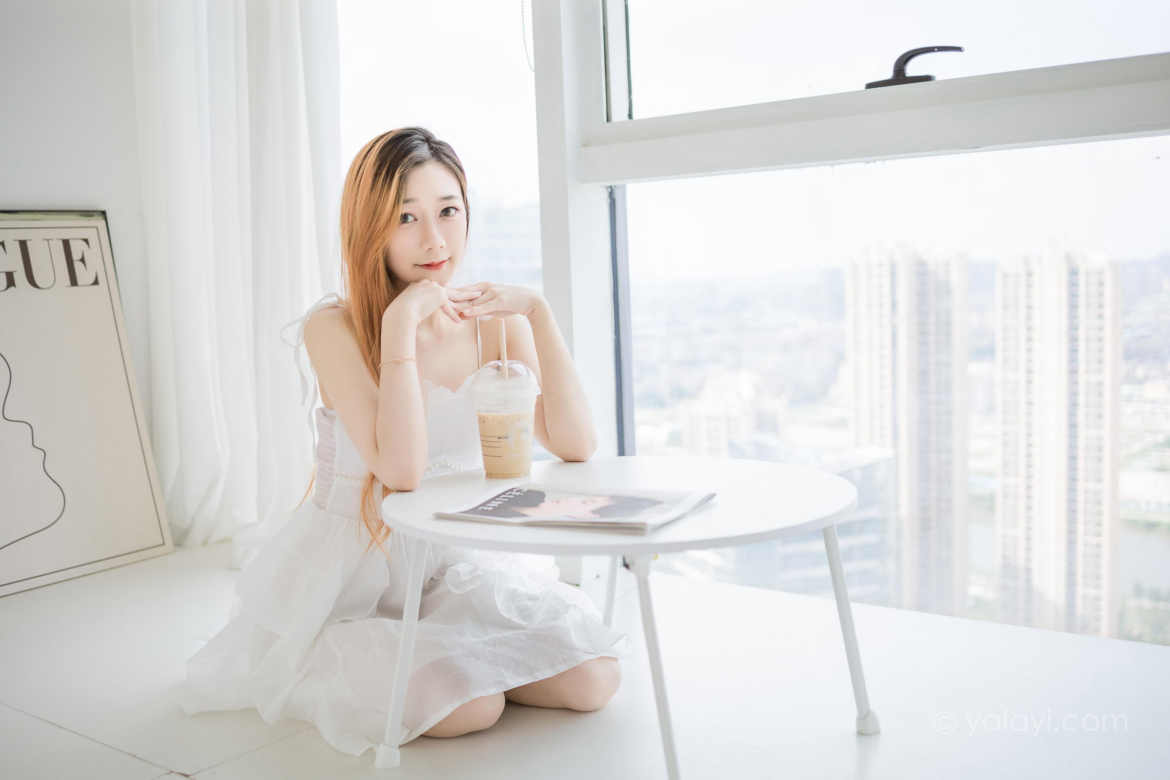 [YALAYI雅拉伊]2022.12.03 白衣丽人 夜夜 白色吊带透视连衣裙居家清纯写真集第5张