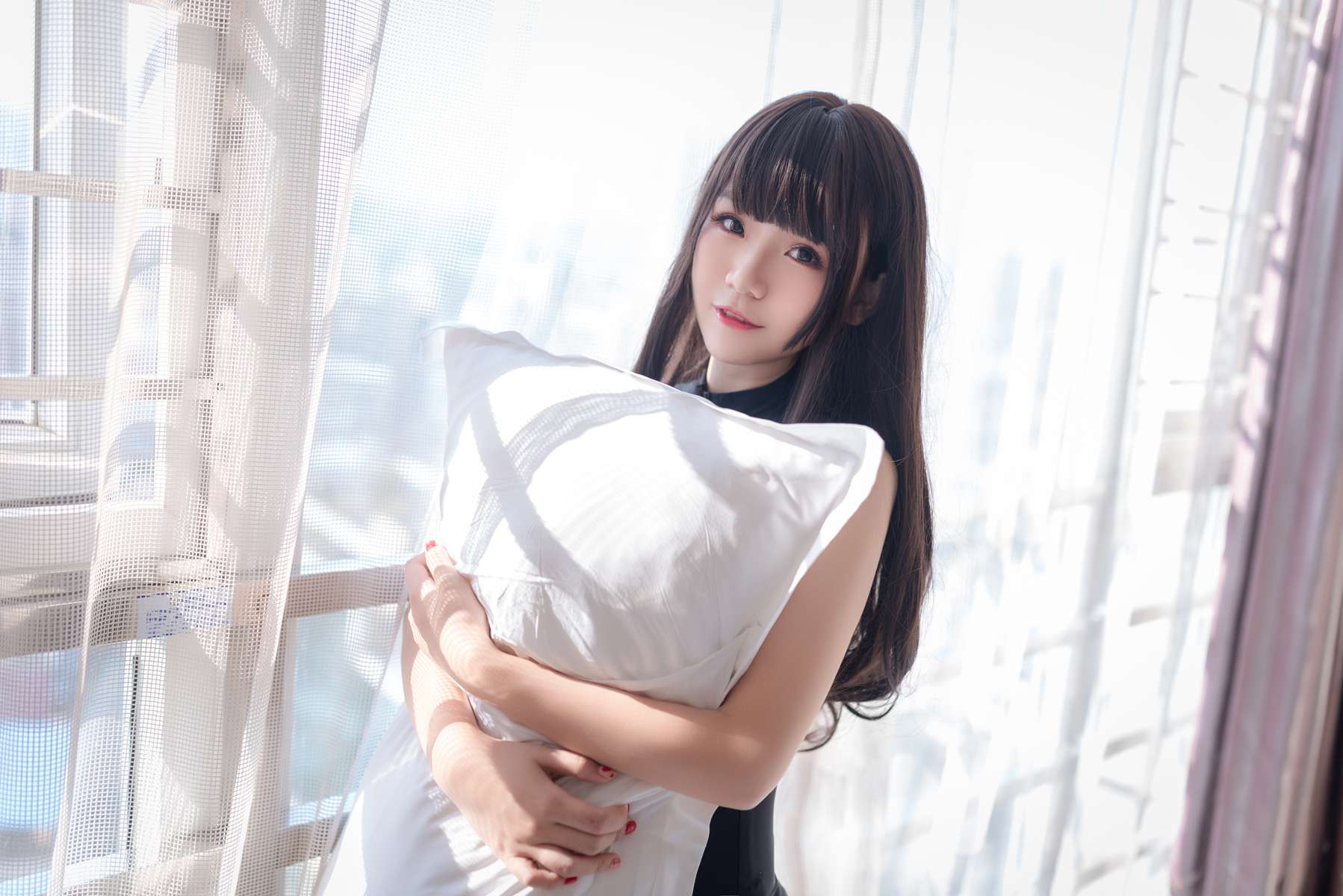 姓感人气COSER Yoko宅夏Cos – 开胸黑丝泳衣 [28P]第6张